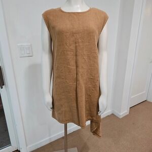 Bryn Walker Womens Small 100% Linen Asymmetrical Tunic Top dress Lagenlook artsy